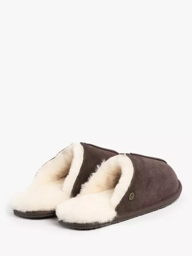 Тапочки-мулы из овчины Jude Just Sheepskin, Chocolate — фото 4