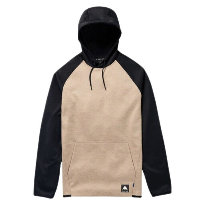 

Водонепроницаемая флисовая толстовка Burton Crown для мужчин - цвет Summit Taupe Heather/True Black