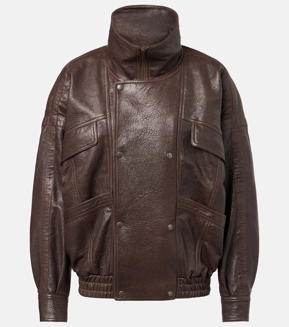 

Кожаная куртка-бомбер Saint Laurent, Brun Sepia