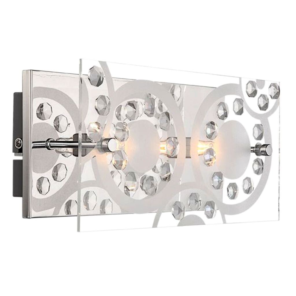 

Настенный светильник, прозрачные стеклянные кристаллы, хром, L 24 см etc-shop, серебро