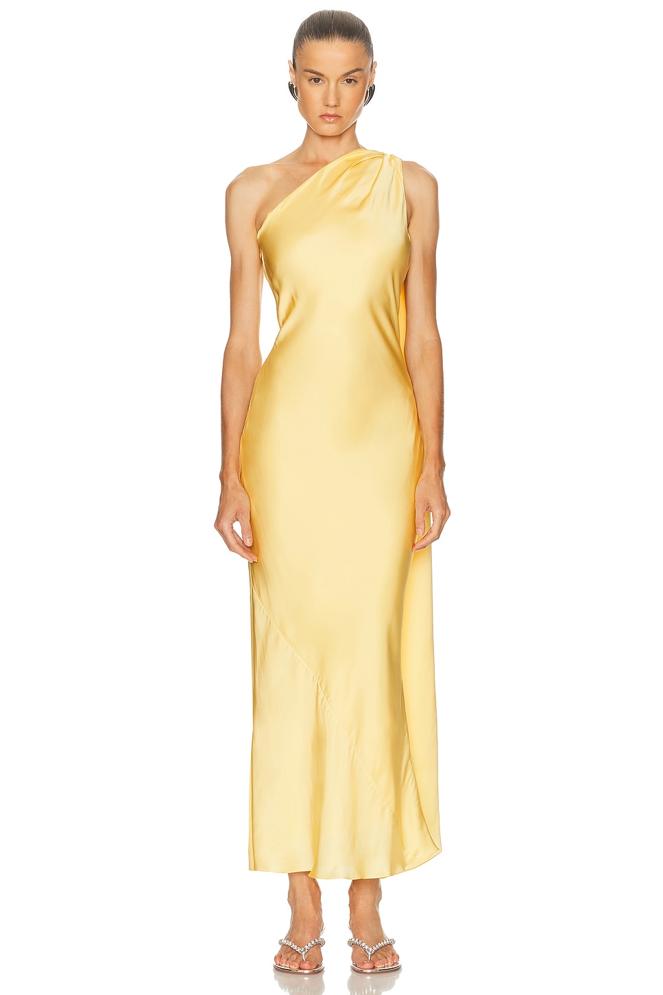 

Платье с одним плечом и накидкой Alejandra Alonso Rojas, Light Gold