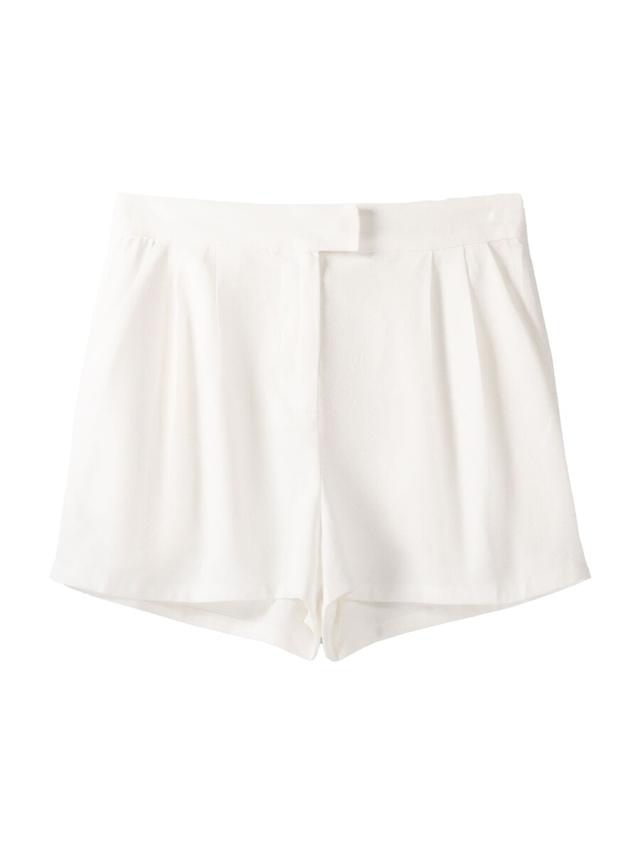 

Обычные шорты со складками спереди Bershka, Off white