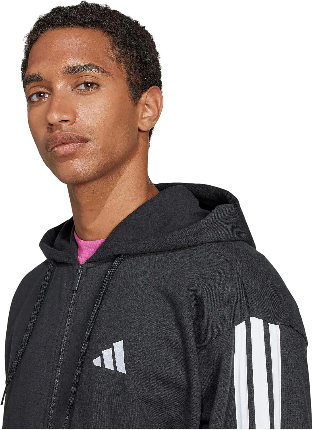 Мужская толстовка с капюшоном adidas Essential Three Stripes French Terry Fullzip Hoodie (1 шт.) — фото 3