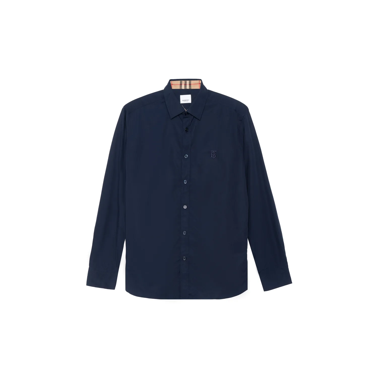 Рубашка Burberry slim-fit с монограммой, темно-синий