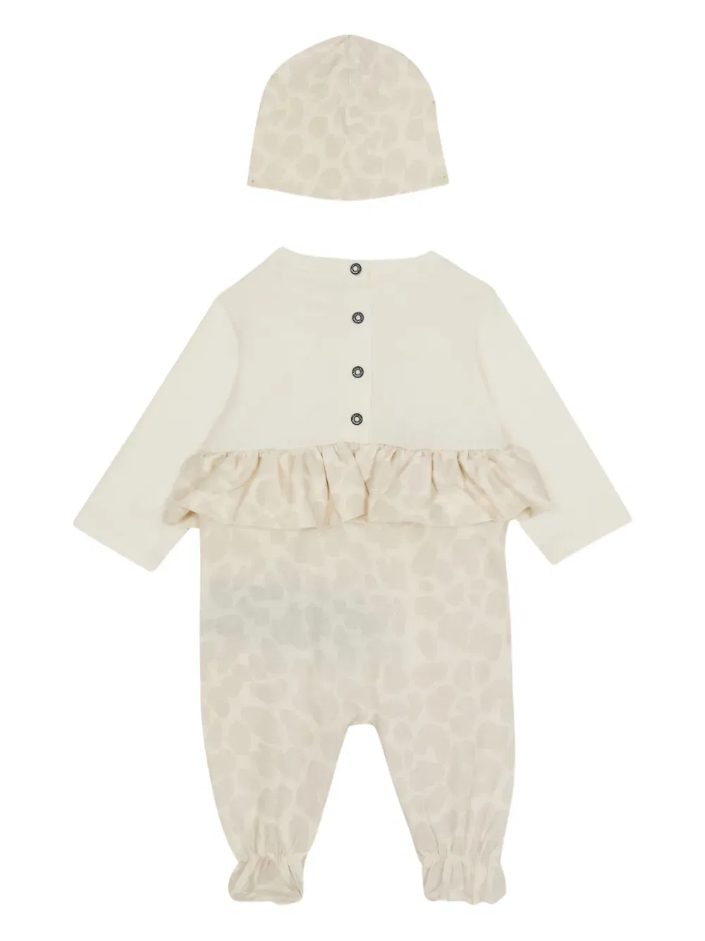 Комбинезончик с оборками и леопардовым принтом (комплект из двух штук) Balmain Kids, нейтральный — фото 2