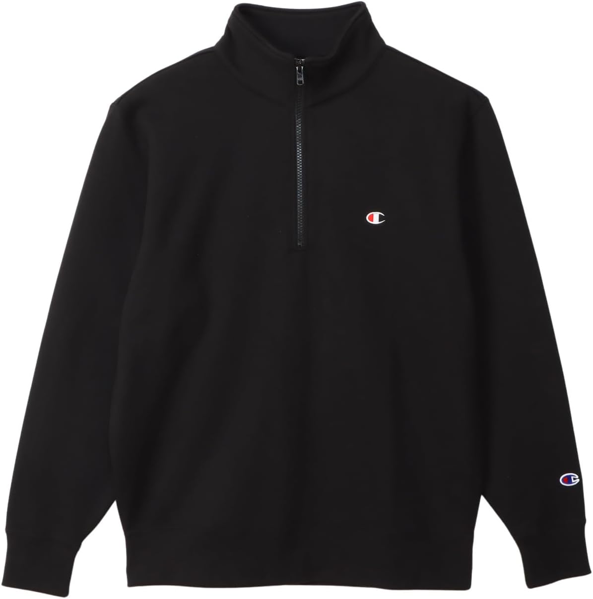 

Мужская толстовка Champion с застежкой-молнией до середины груди TC3-B020 с длинным рукавом и вышитым логотипом One Point, черный