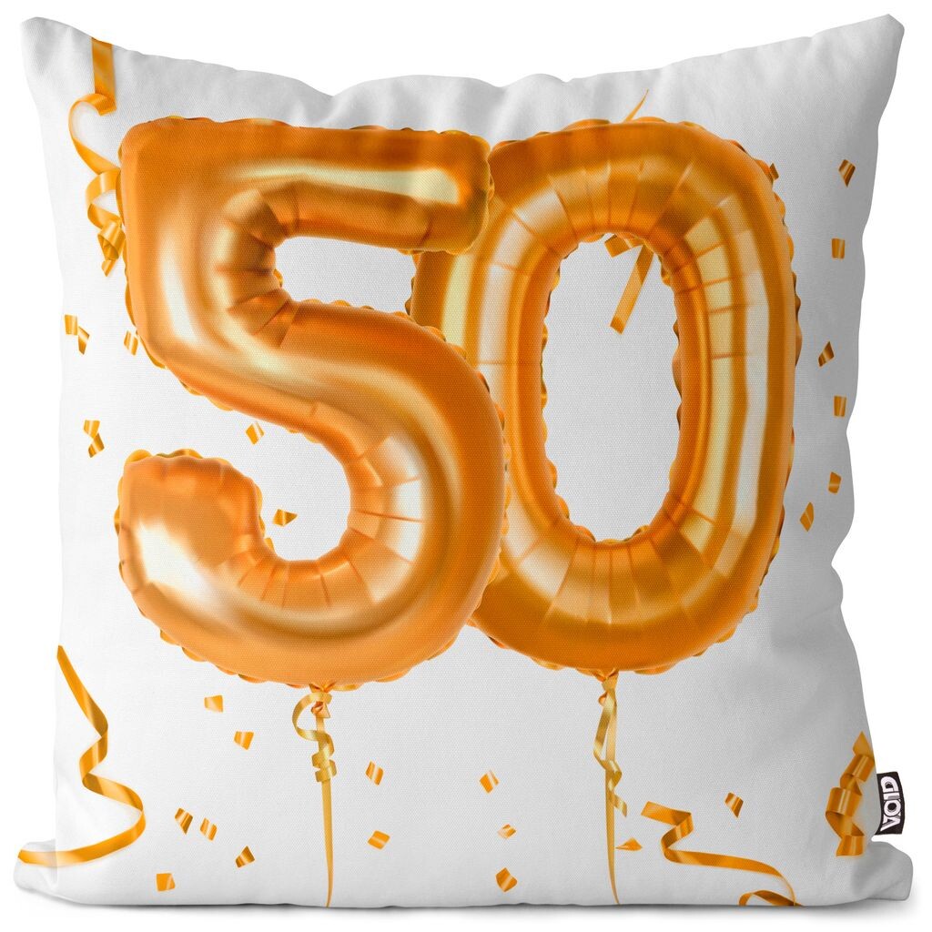 

VOID Party Balloons Celebrations 50 Чехол на подушку Полиэстер Водонепроницаемая подушка для улицы и дома Размер: 80 x 80 см