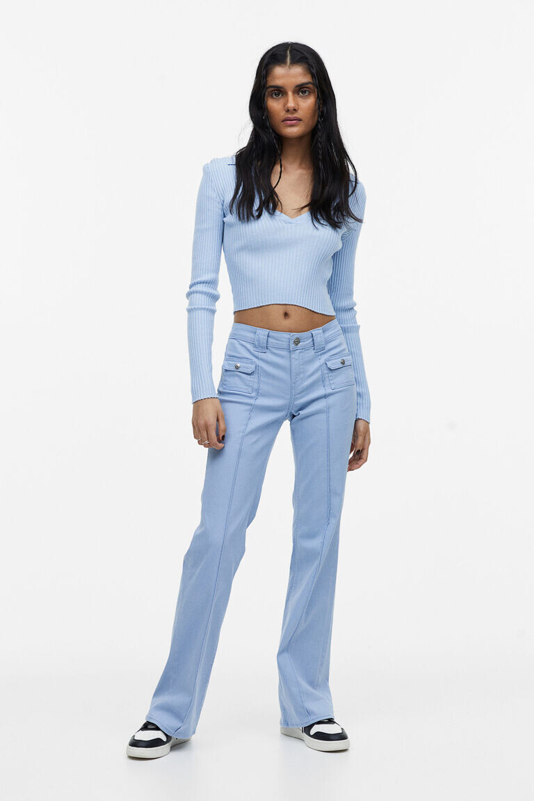 

Расклешенные брюки карго H&M, синий