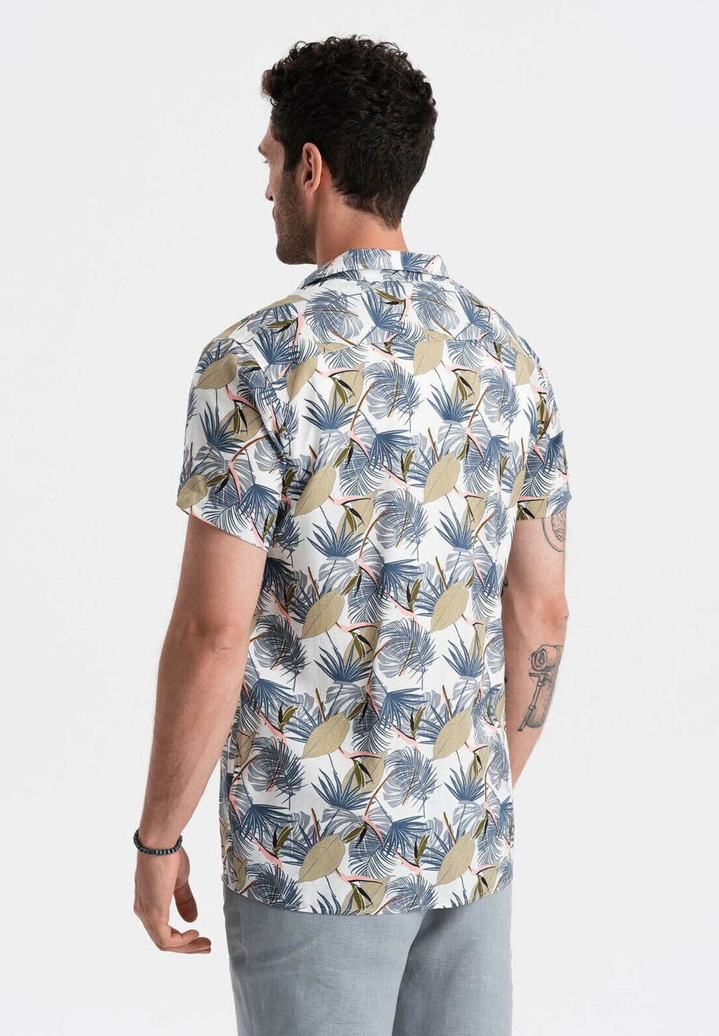 

Рубашка Ombre, кремово-белая и бледно-голубая Short Sleeve
