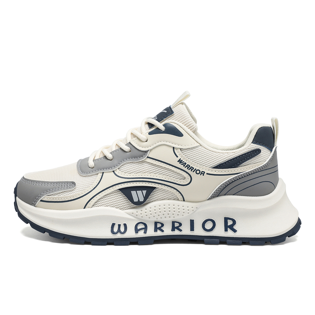 

Легкие повседневные туфли с низкой амортизацией для мужчин WARRIOR, Beige Gray Dark Blue