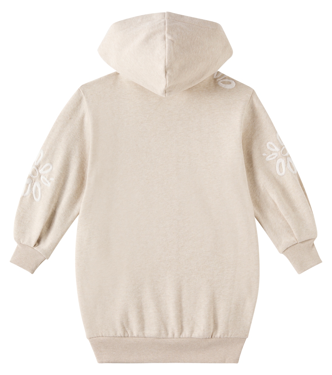 Платье-свитшот из хлопкового джерси с логотипом Chloé Kids, Beige Marl — фото 3