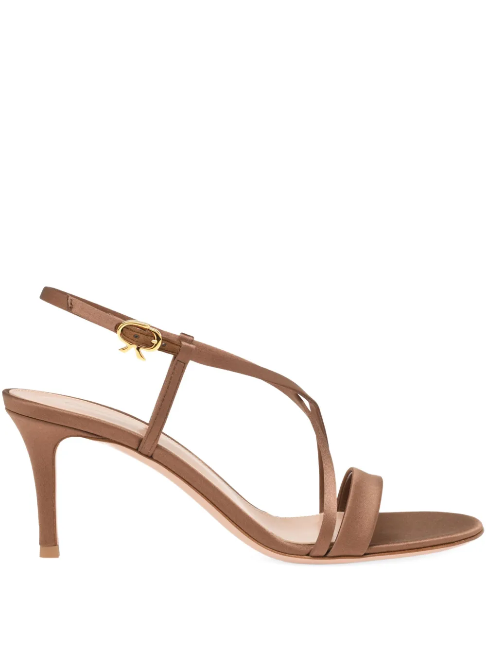 Атласные босоножки на каблуке Gianvito Rossi, коричневый