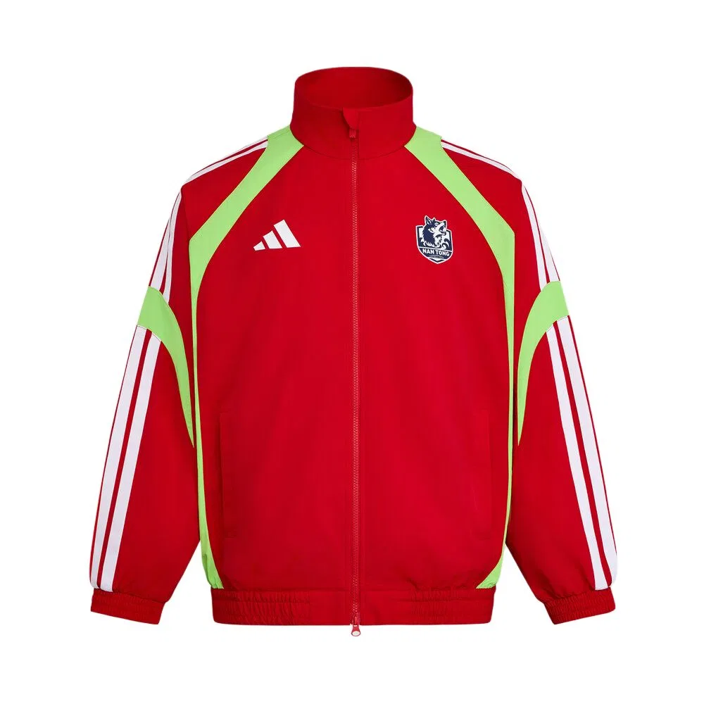 Куртка унисекс Light Scarlet/Bright Lemon, воротник-стойка, средняя посадка Adidas