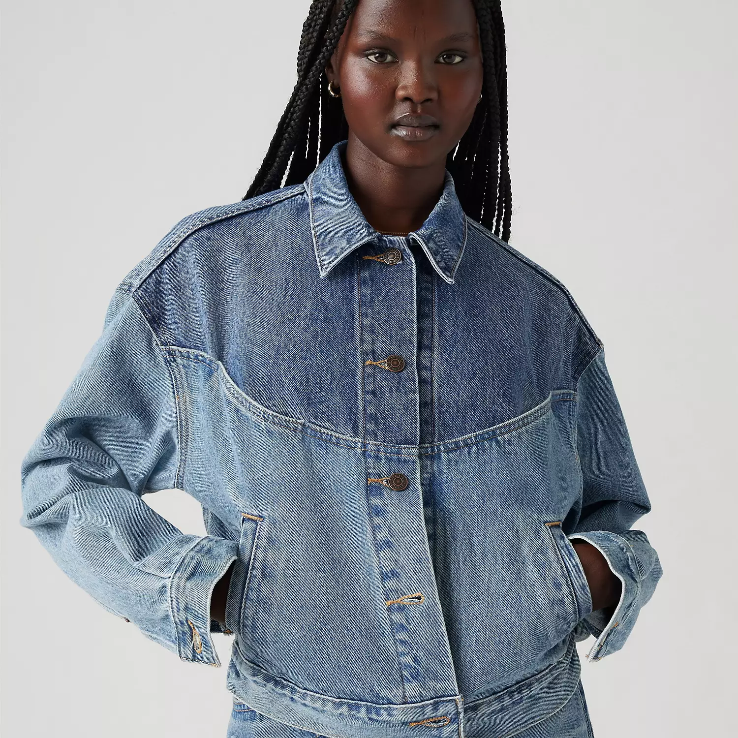 

Укороченная куртка в стиле вестерн 90-х годов Levi's, цвет Ironic Iconic Trucker - Medium Wash