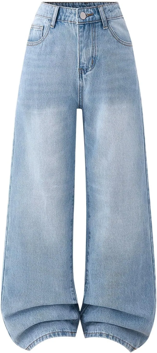 

Джинсы женские Vintage Streetwear Y2k широкие на резинке