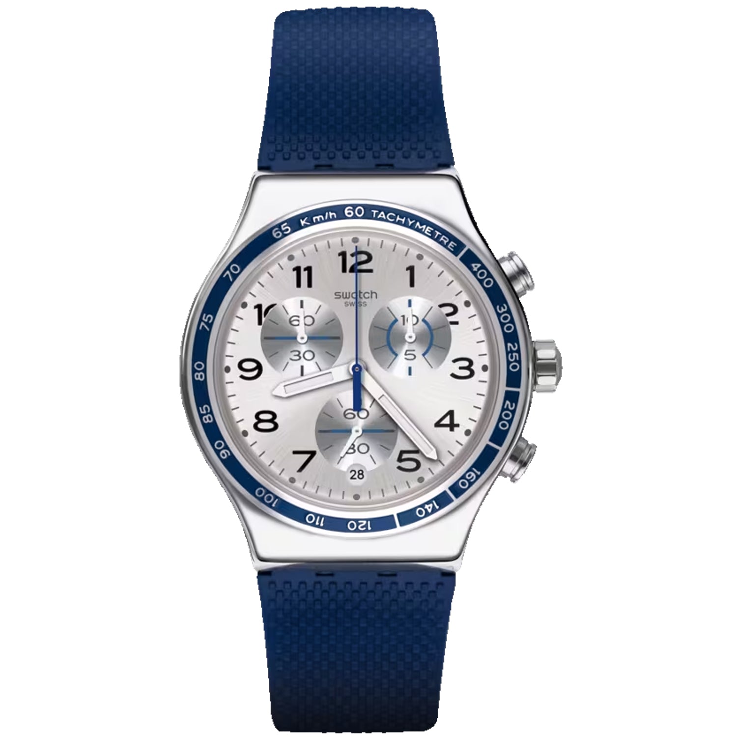 

Мужские часы Swatch Frescoazul с серебряным циферблатом