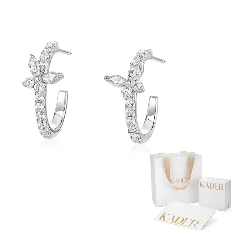 

KADER Серьги-гвоздики из серебра 925 пробы для женщин, эксклюзивная подарочная коробка Goddess Exclusive Festival Box