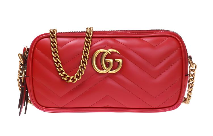 

Marmont Стеганая Кожаная Мини Сумка Через Плечо, Женская Красная GUCCI