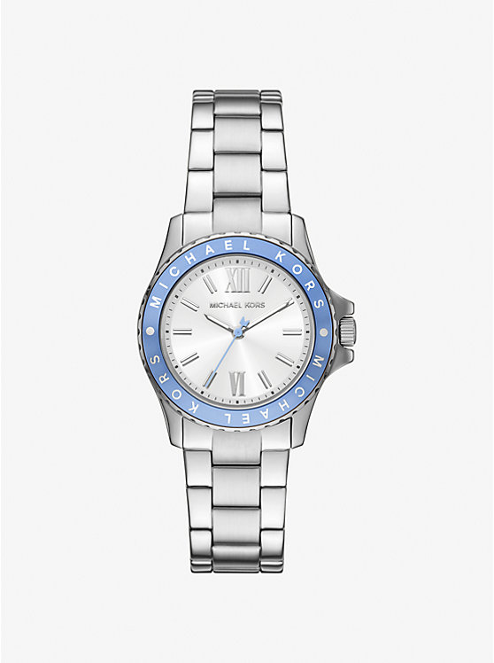 

Мини-Часы Everest серебристого цвета Michael Kors, голубой