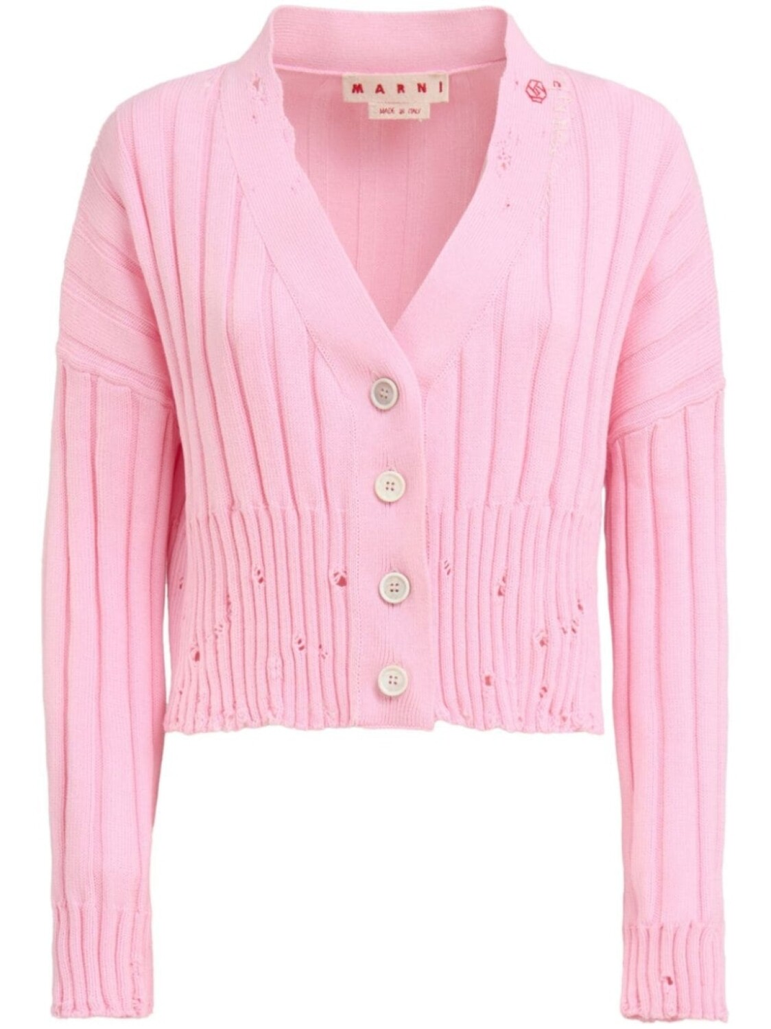 

Marni укороченный кардиган с эффектом потертости, розовый