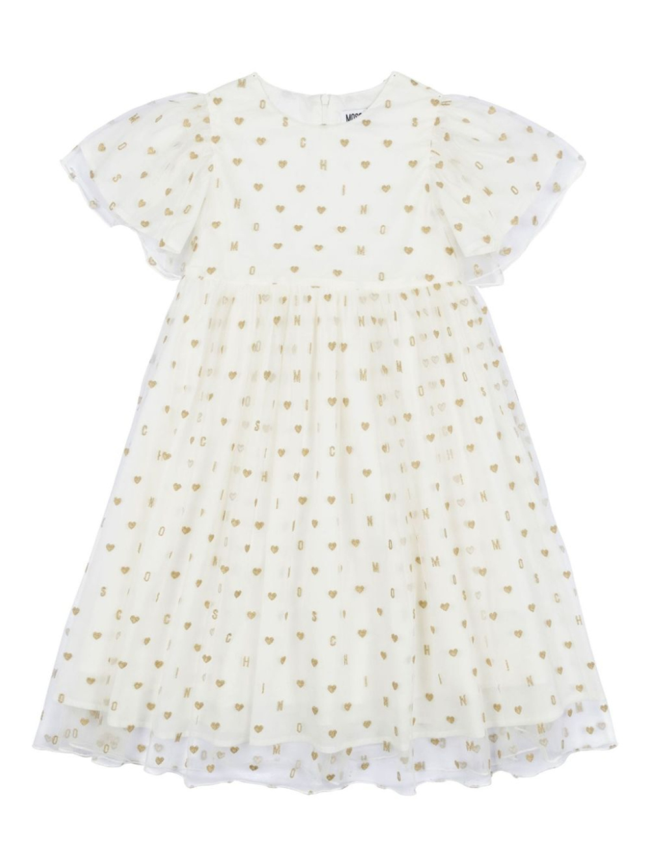 

Moschino Kids платье из тюля с люрексом, белый