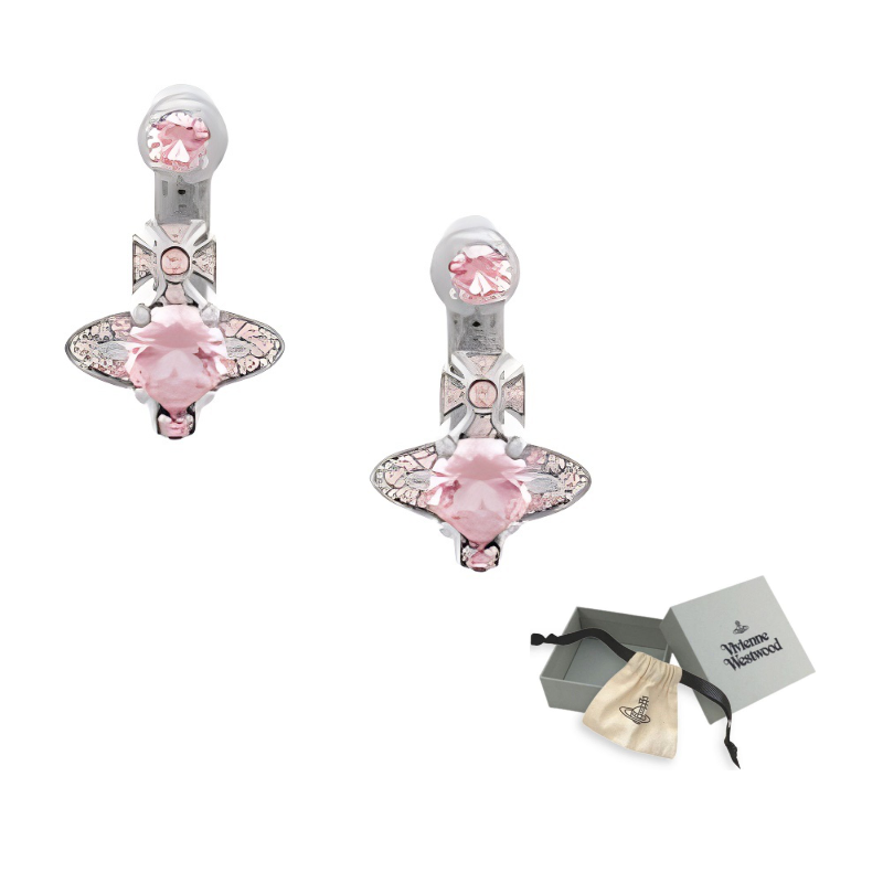 

Vivienne Westwood Серьги-гвоздики с декором из страз Saturn, цвет Pink/Silver