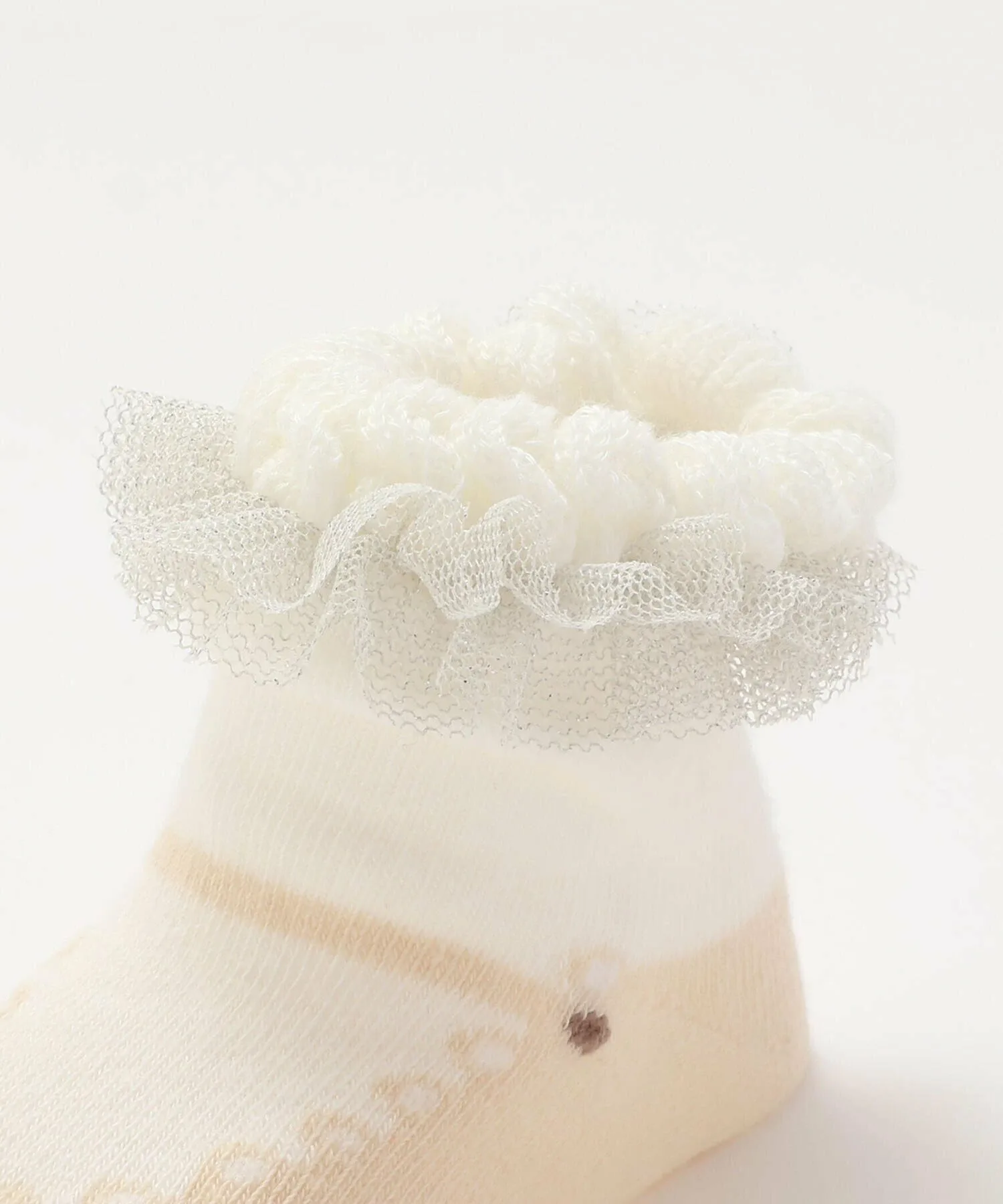 Носки из тюля с люрексом (8–13 см) Fillot de bebe reduction, Beige — фото 4