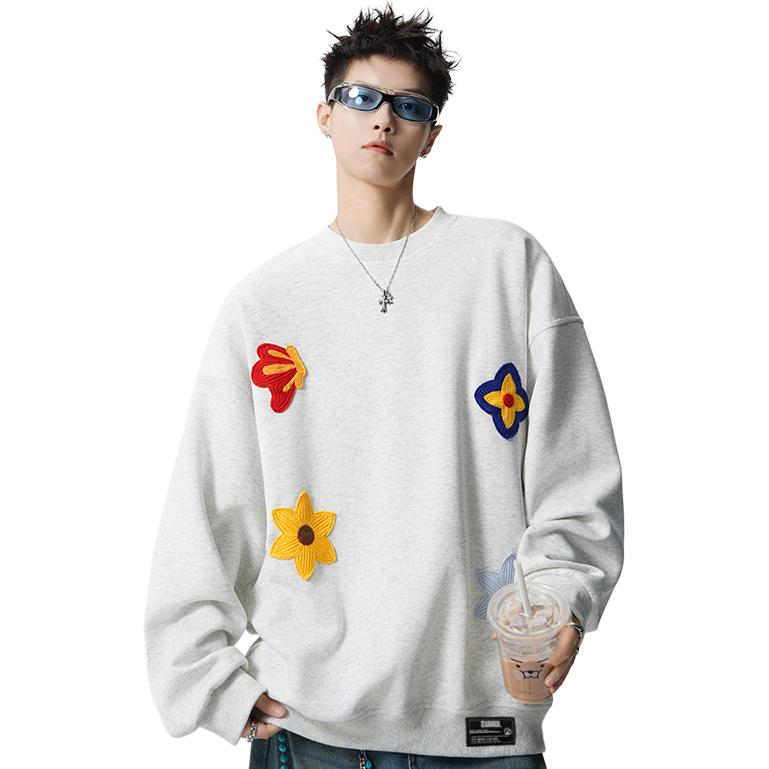 

Свитшот Unisex Crew Neck Moderate Regular ZIAREL, белый серый