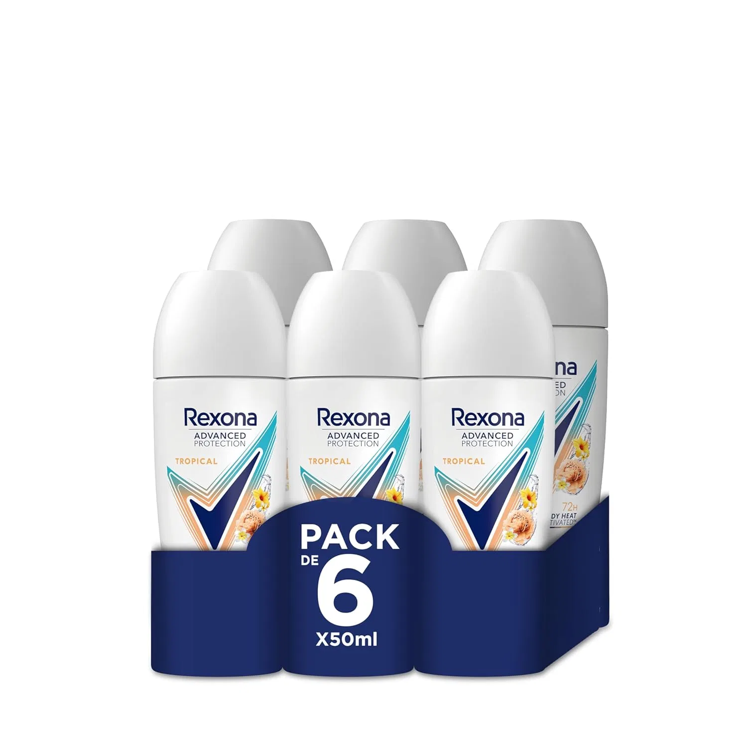 Женский антиперспирант-дезодорант Rexona Advanced Protection Tropical 72h, 6 x 50 мл Rexona