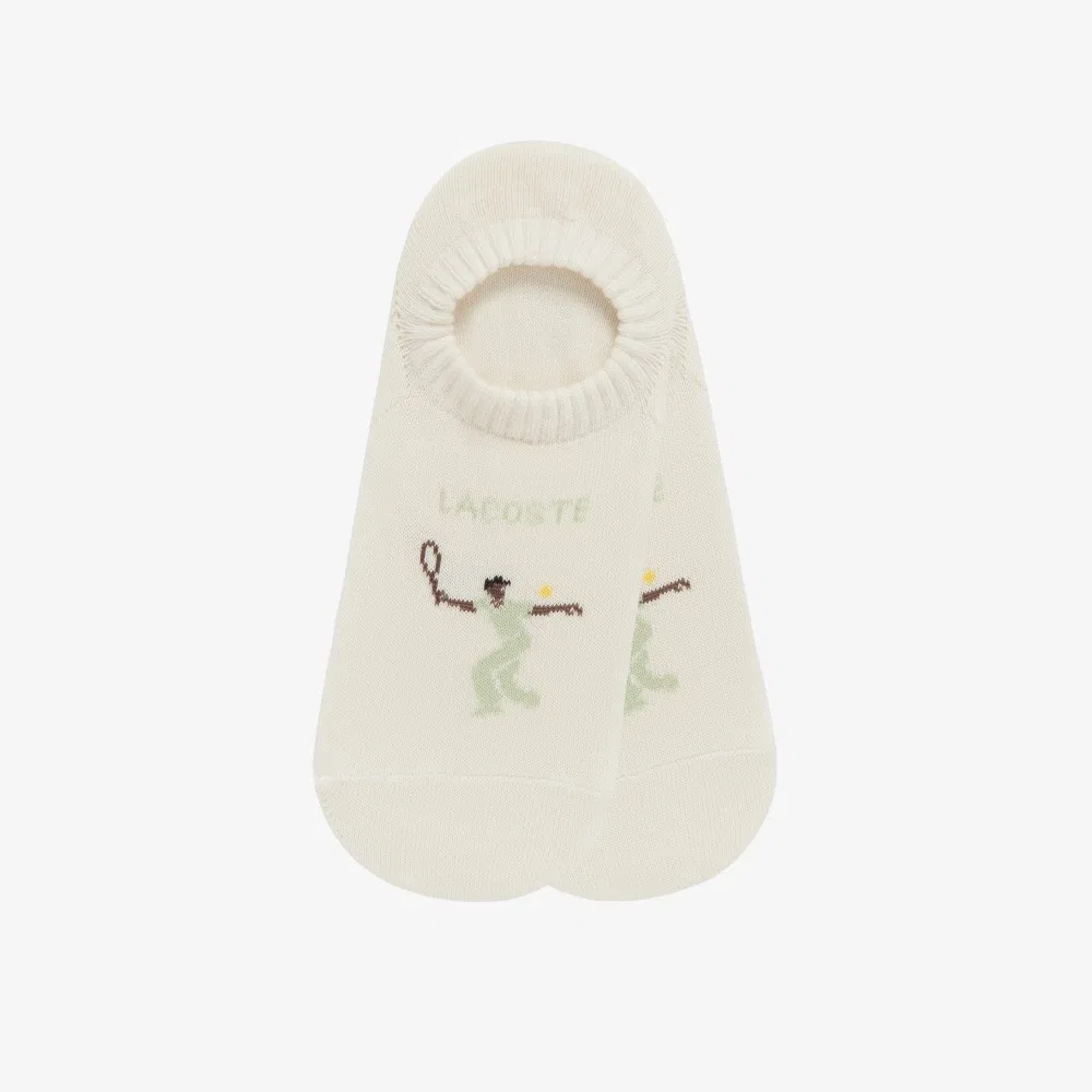 Носки женские Lacoste Теннисные-невидимки, с графическим принтом, серые