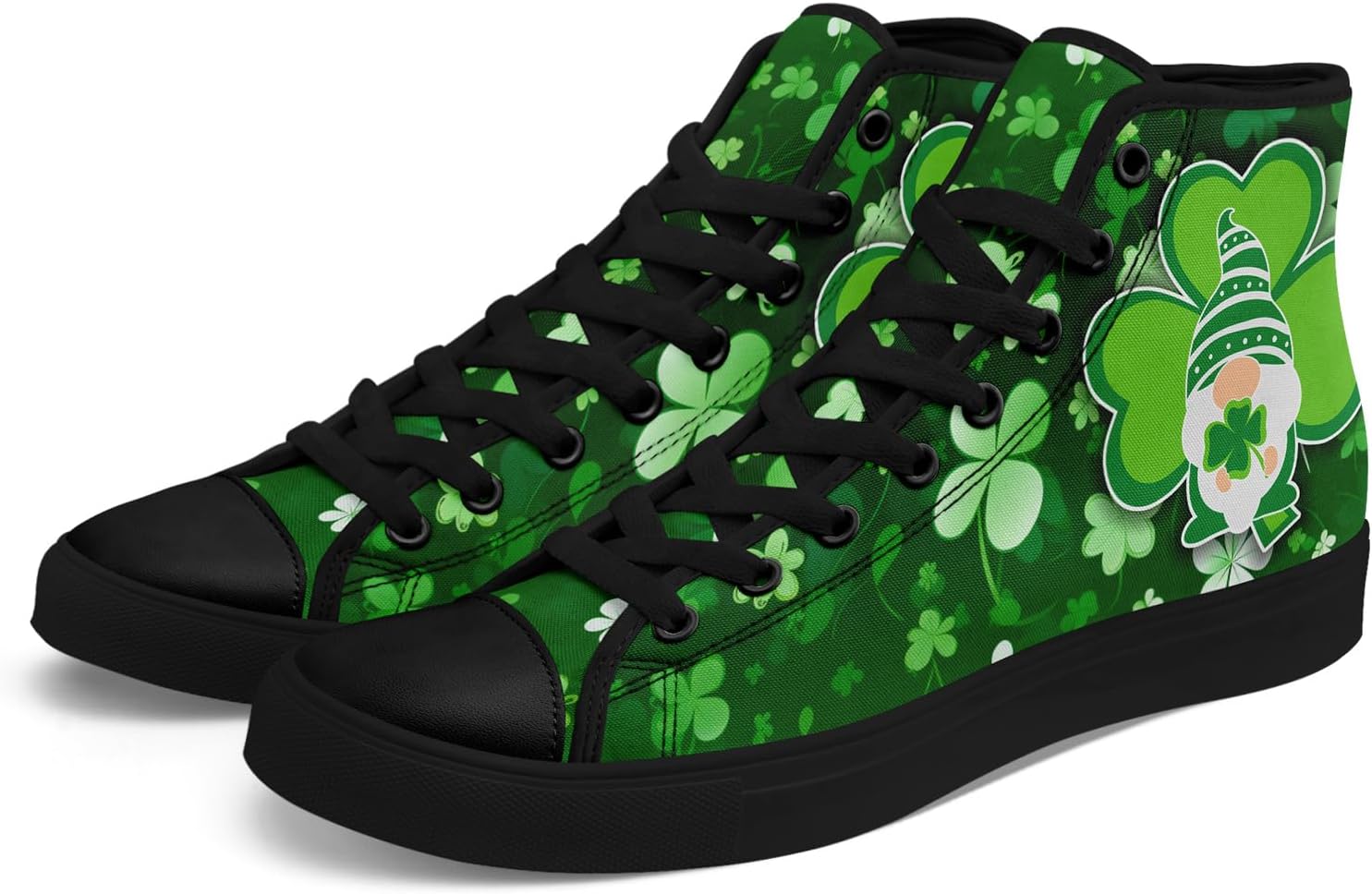 

Высокие кеды из зеленого холщового материала AWSOLE для женщин и мужчин, кроссовки для ирландского фестиваля, удачные праздничные подарочные спортивные повседневные туфли