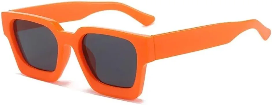 

Модные квадратные женские солнцезащитные очки класса люкс в стиле ретро с градиентом синего цвета, модные мужские солнцезащитные очки GHVWYX, Orange Black