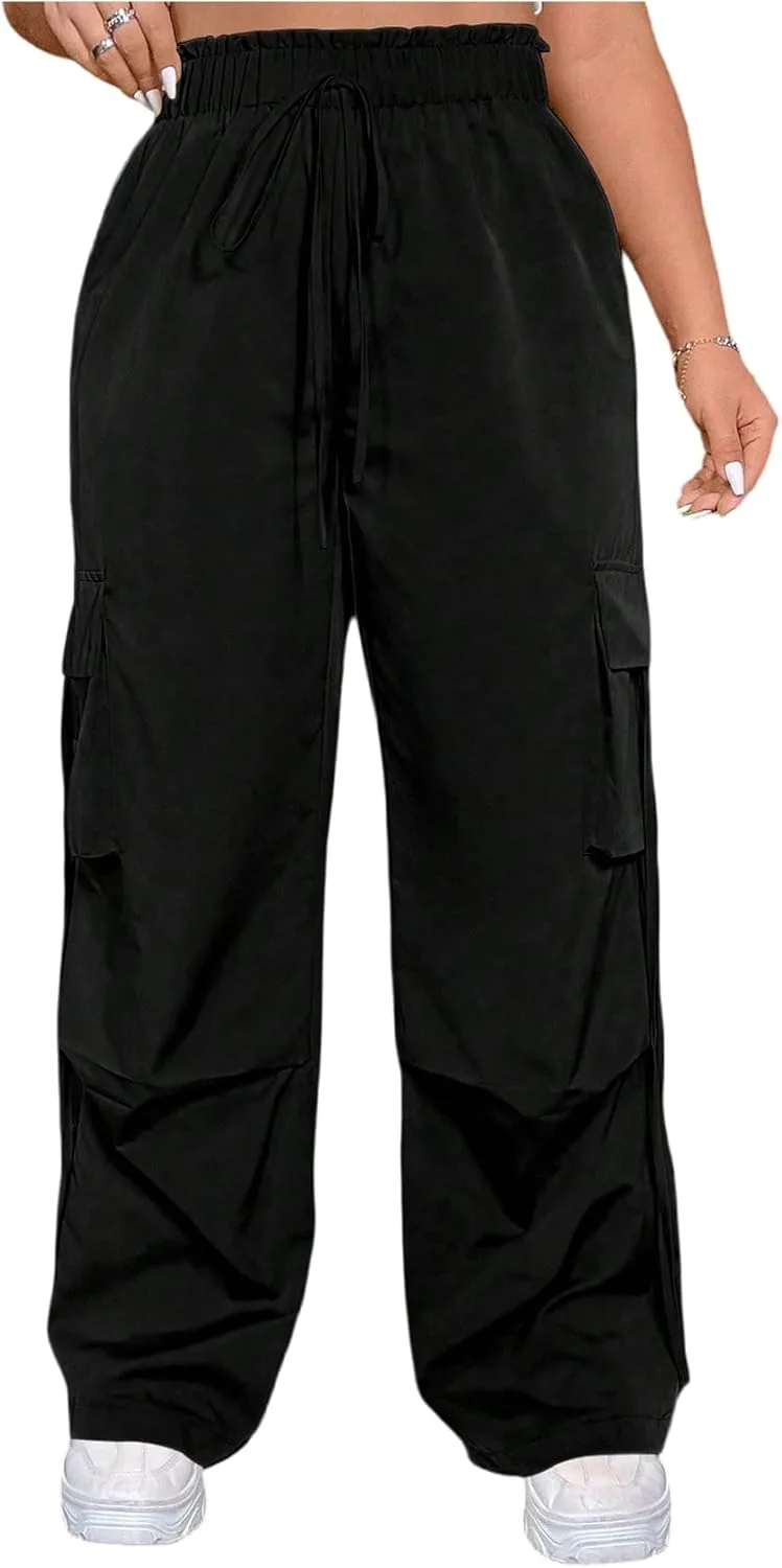 

Verdusa женские plus size широкие карго штаны с карманами