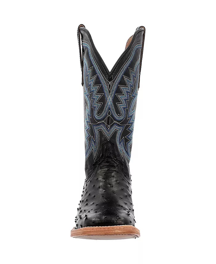 Мужские ковбойские сапоги PRCA Collection из цельной страусиной кожи Durango, синий — фото 3