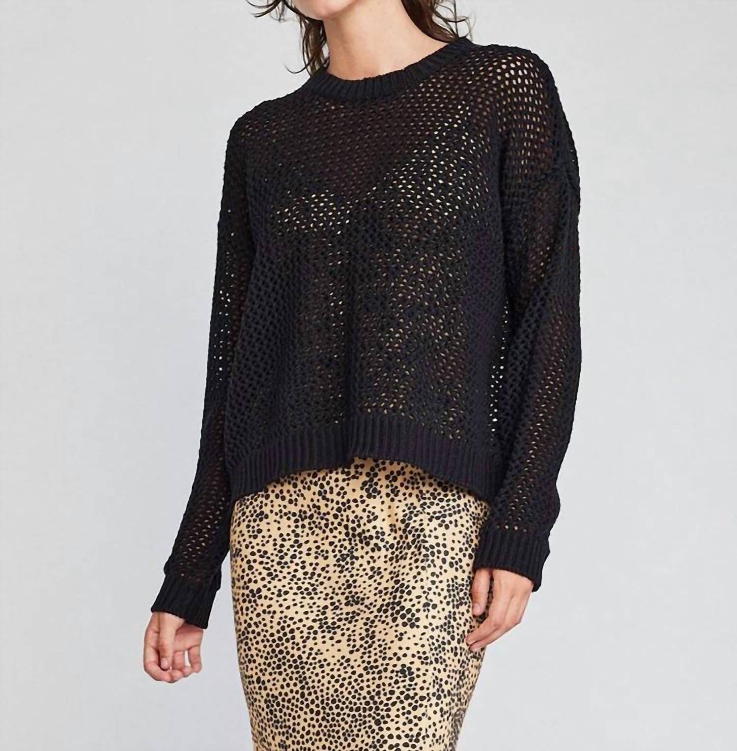 

Аланна Свитер с длинным рукавом из сетки в черном цвете Self Contrast