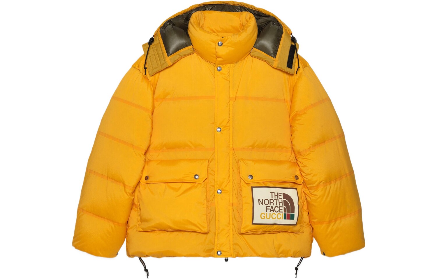 

Пуховик женский Gucci x The North Face с капюшоном, желтый