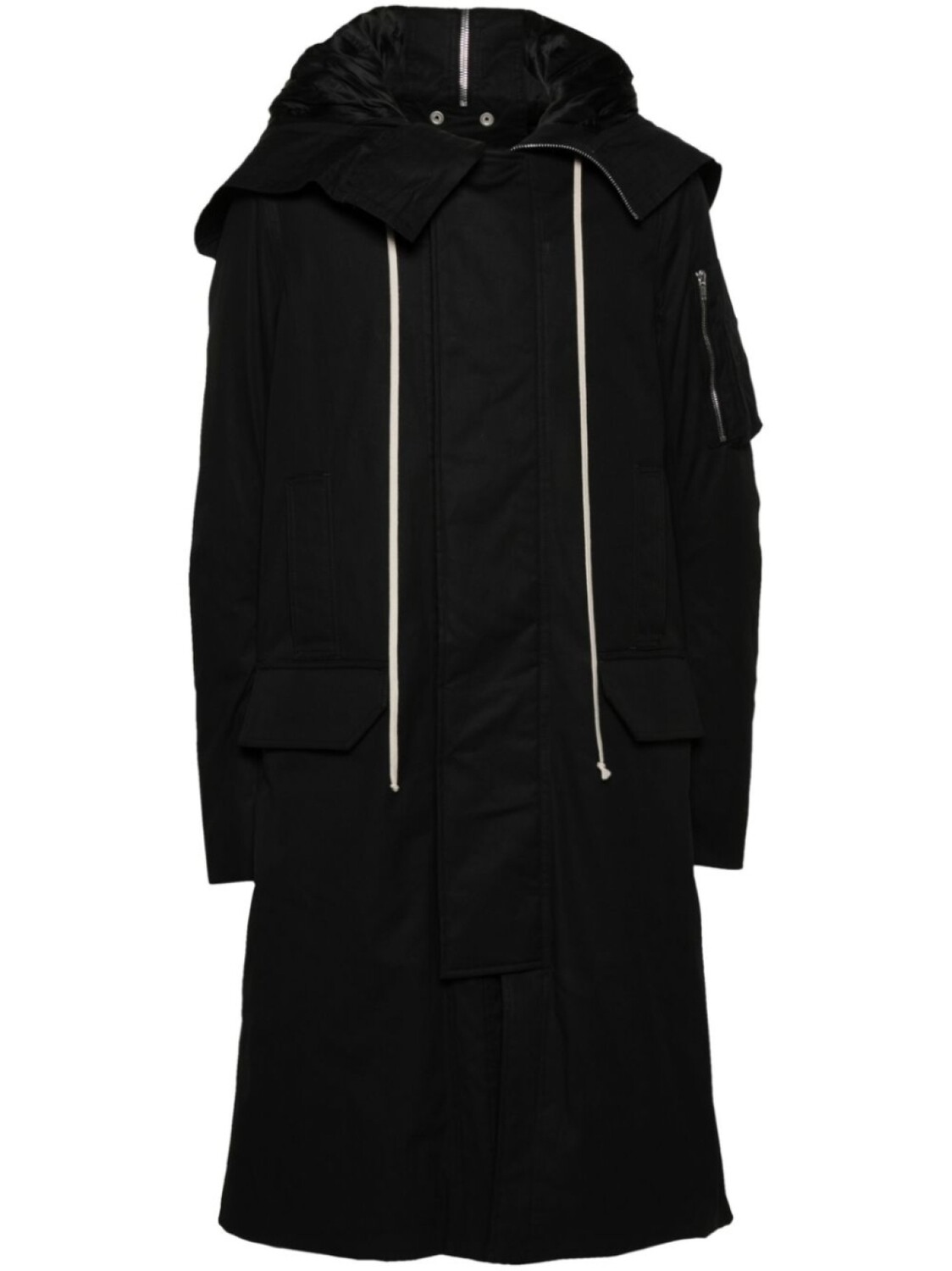 

Rick Owens стеганое пальто с капюшоном, черный
