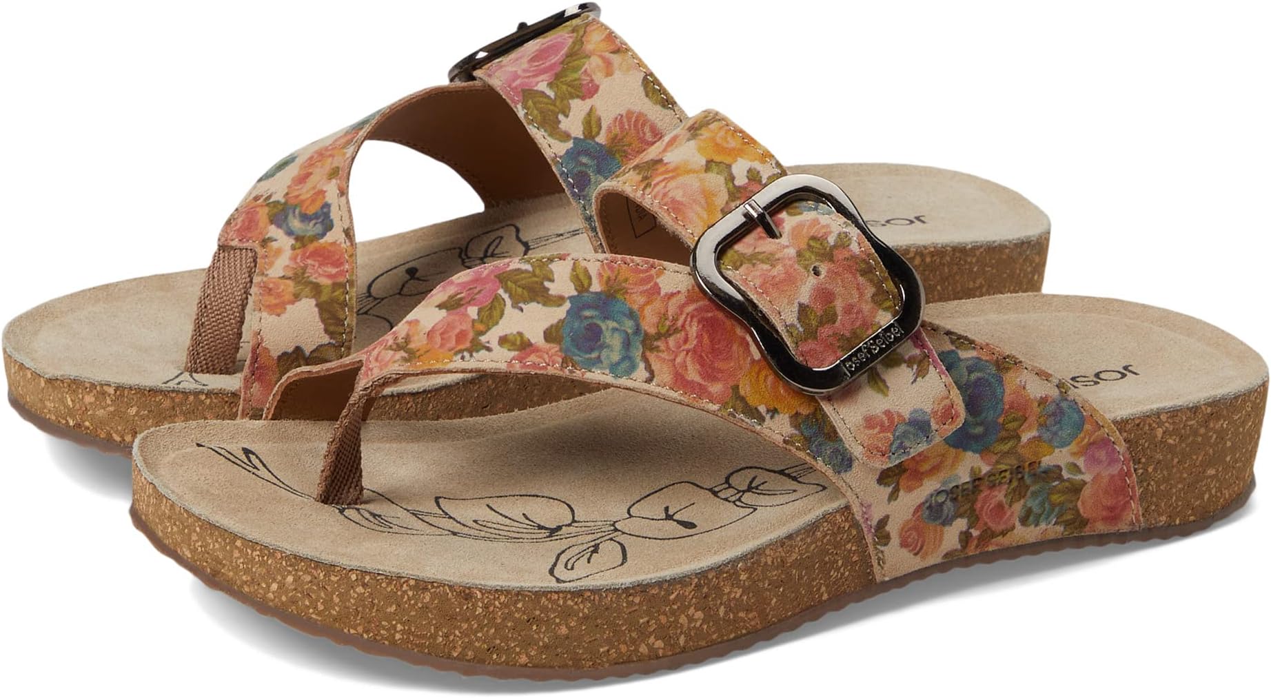 

Сандалии на плоской подошве Tonga 77 Josef Seibel, цвет Beige/Multi Blossom