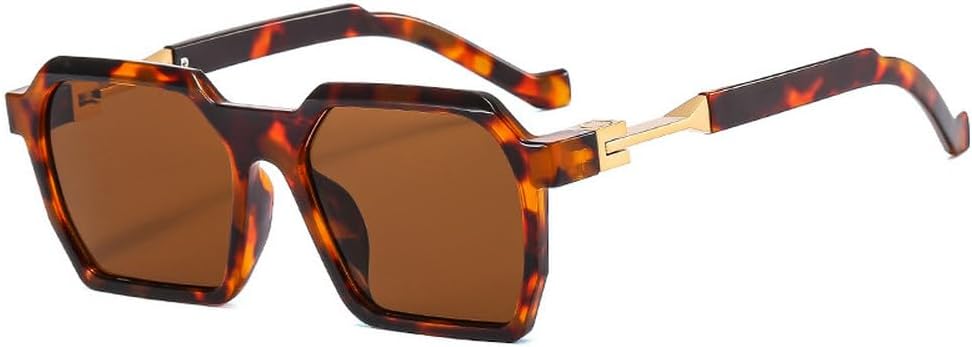 

Мужские солнцезащитные очки в стиле ретро с многоугольными линзами, модные солнцезащитные очки UV400, женские трендовые солнцезащитные очки серо-оранжевого цвета HVTVTLA, Leopard Tea