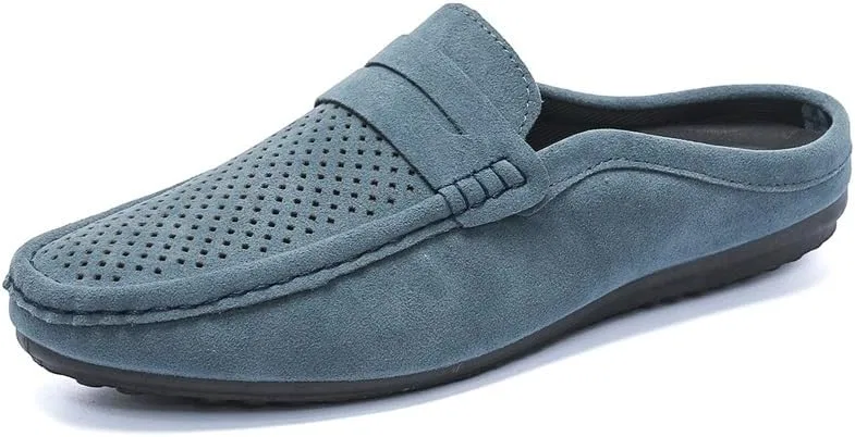 Мужские лоферы, замшевые, перфорированные, Half Penny Loafers, синий