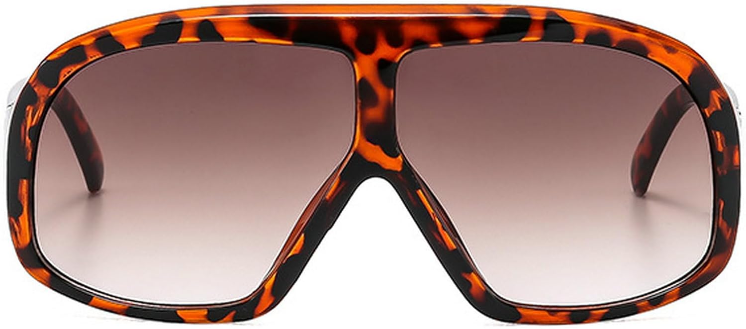 

Модные большие квадратные женские солнцезащитные очки в винтажном панк-стиле для мужчин, очки для активного отдыха, солнцезащитные очки UV400 оранжево-фиолетового цвета mincl, Leopard Brown