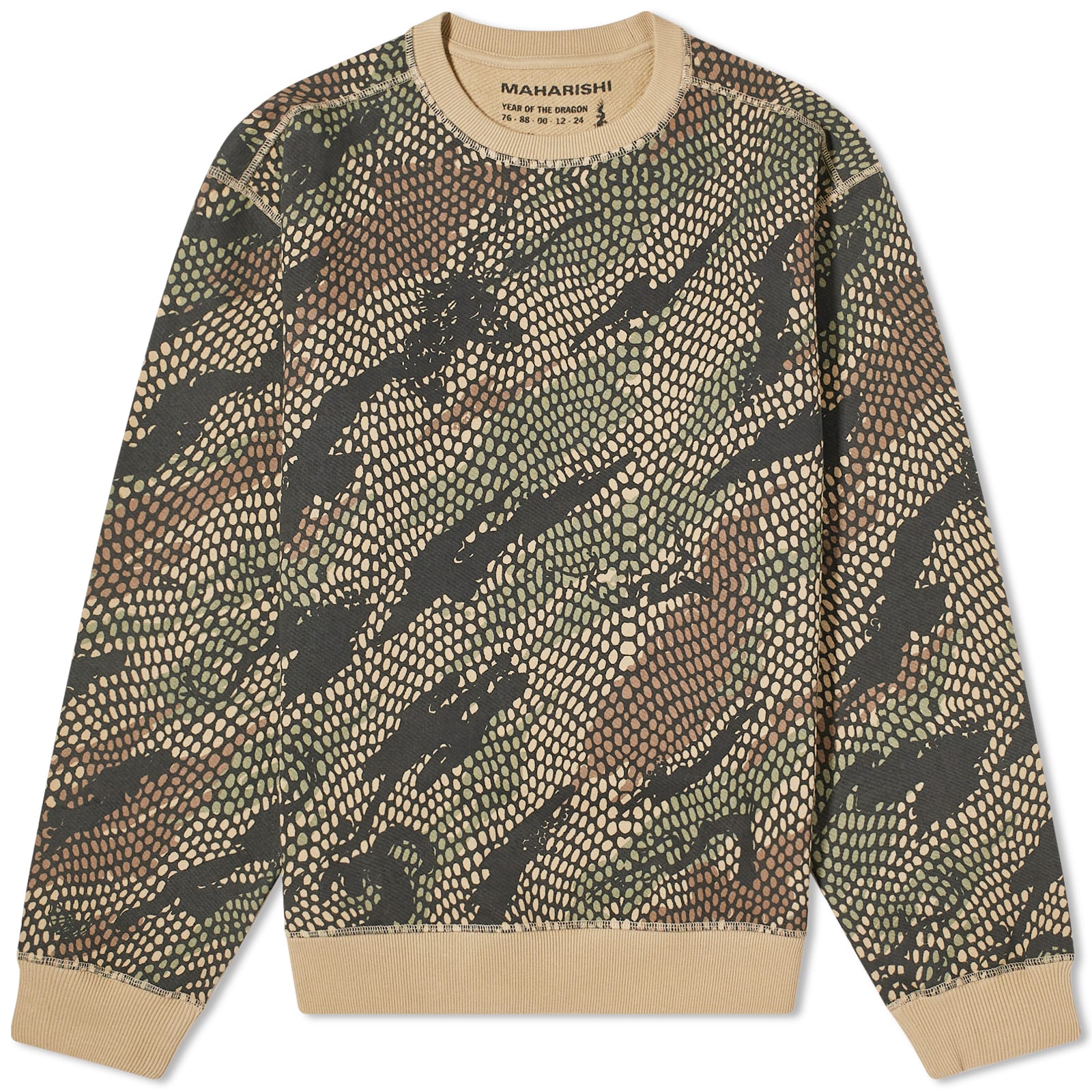 

Толстовка Maharishi Organic Camo Crew Sweatshirt, цвет Woodland