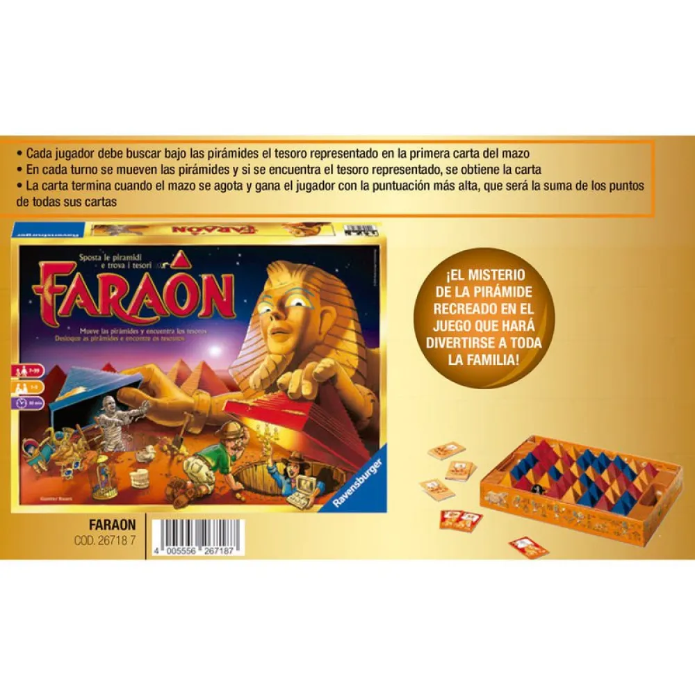 

Ravensburger Faraon//Portuguese spanish Italian, золотой
