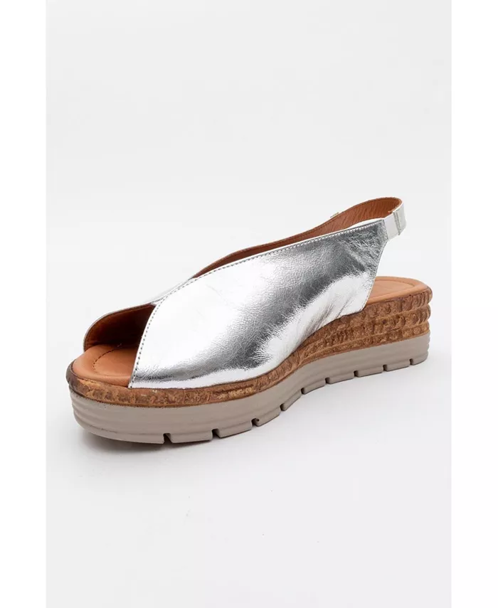 Босоножки Blom на платформе из кожи (женские) Forever & Always Shoes, серебряный — фото 4