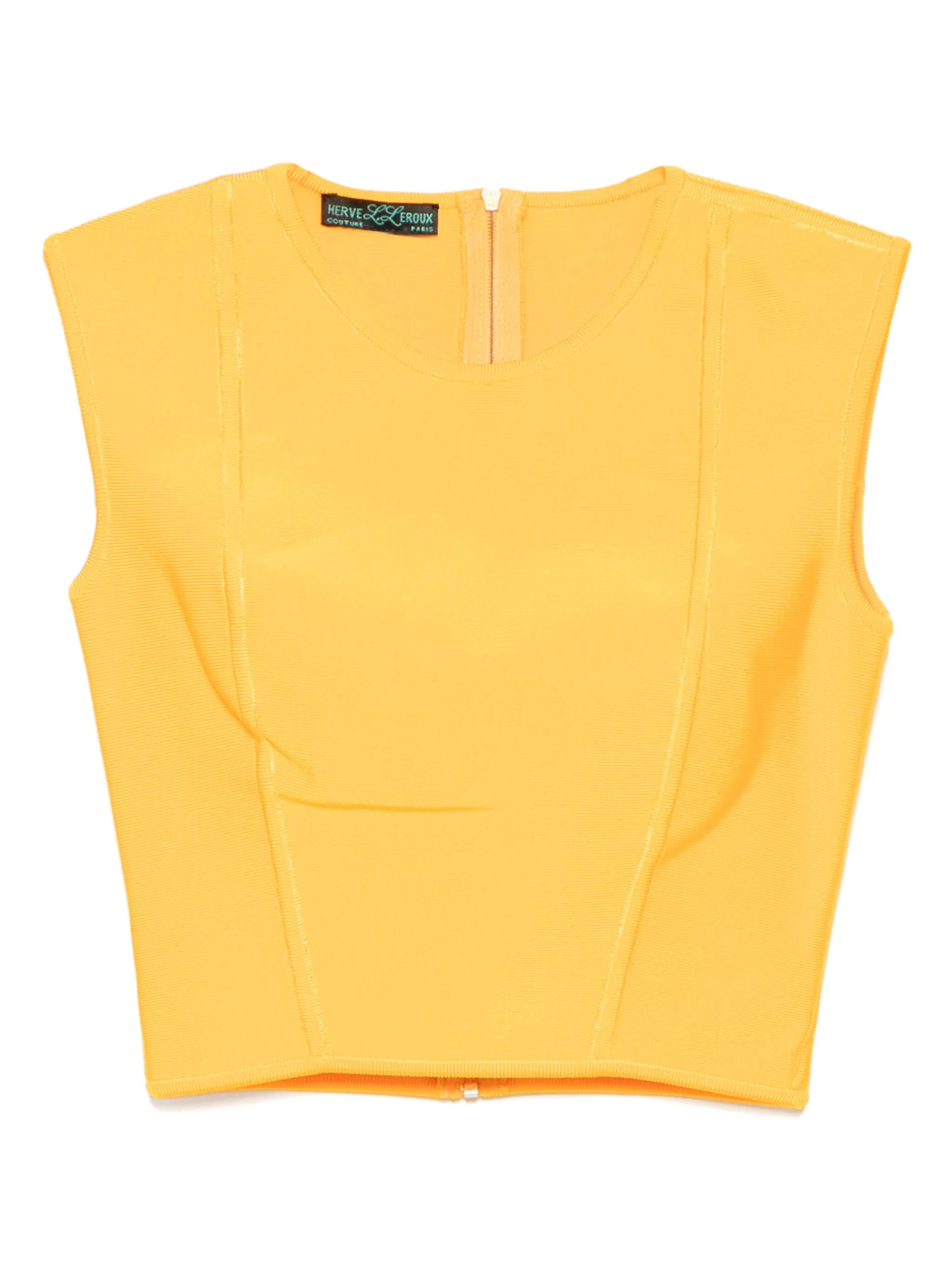 

Топ с декорированным вырезом Herve L. Leroux, желтый