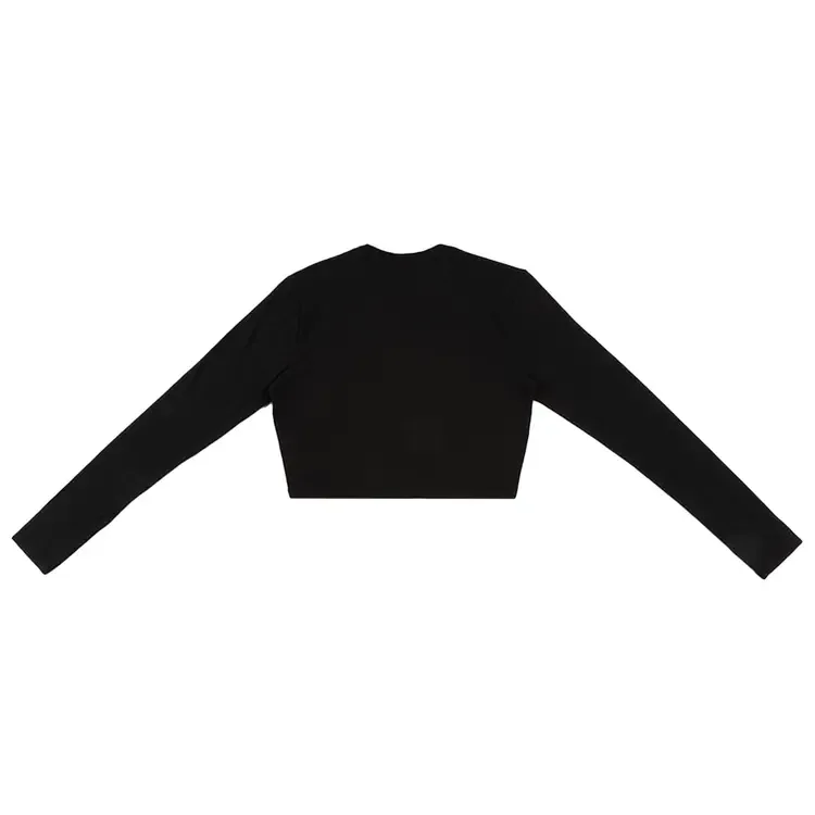 Укороченный трикотажный топ Nike NSW Chill Knit Slim с длинными рукавами, цвет «черный» — фото 2