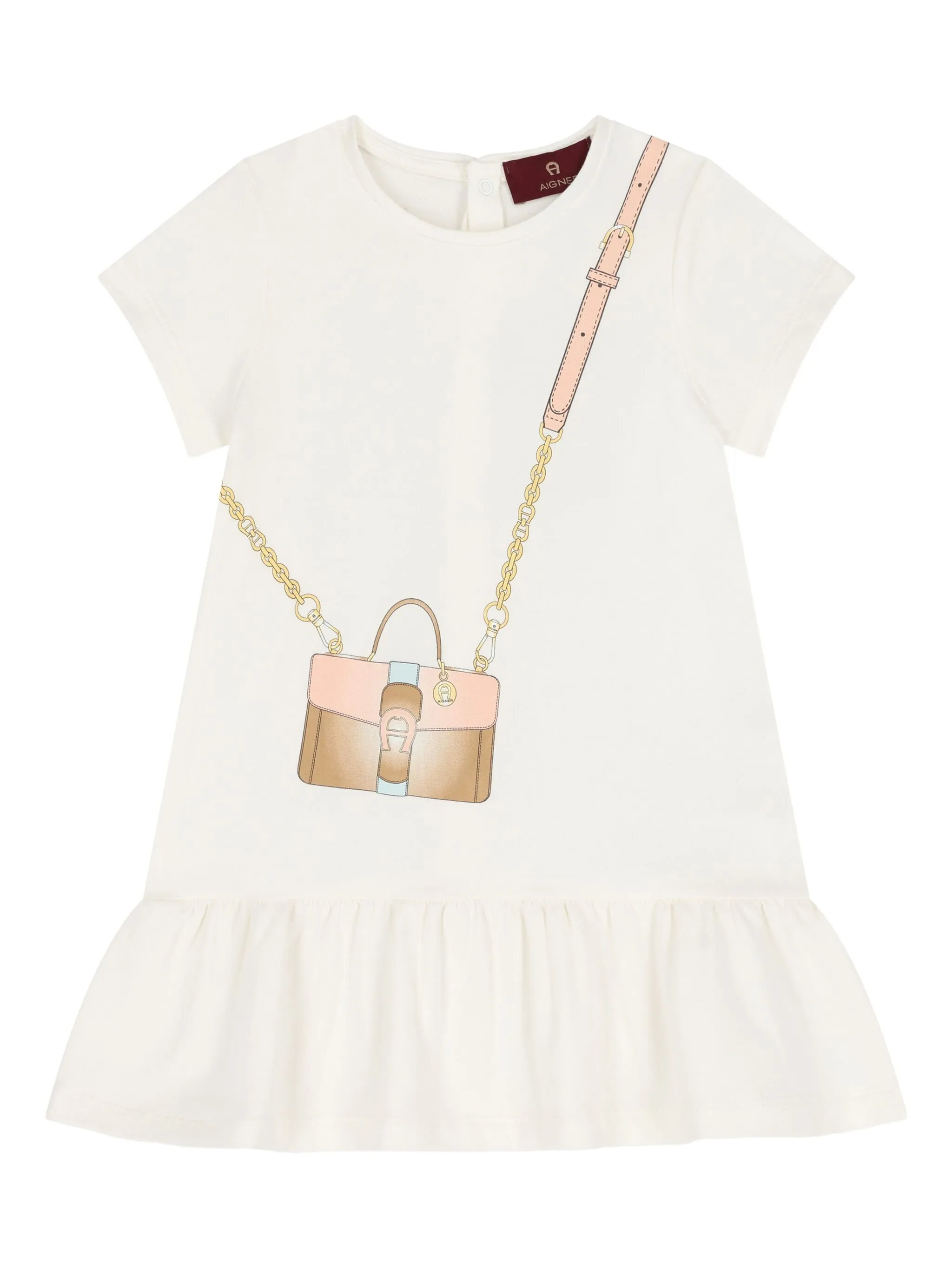 

Платье с оборками и принтом Aigner Kids, белый