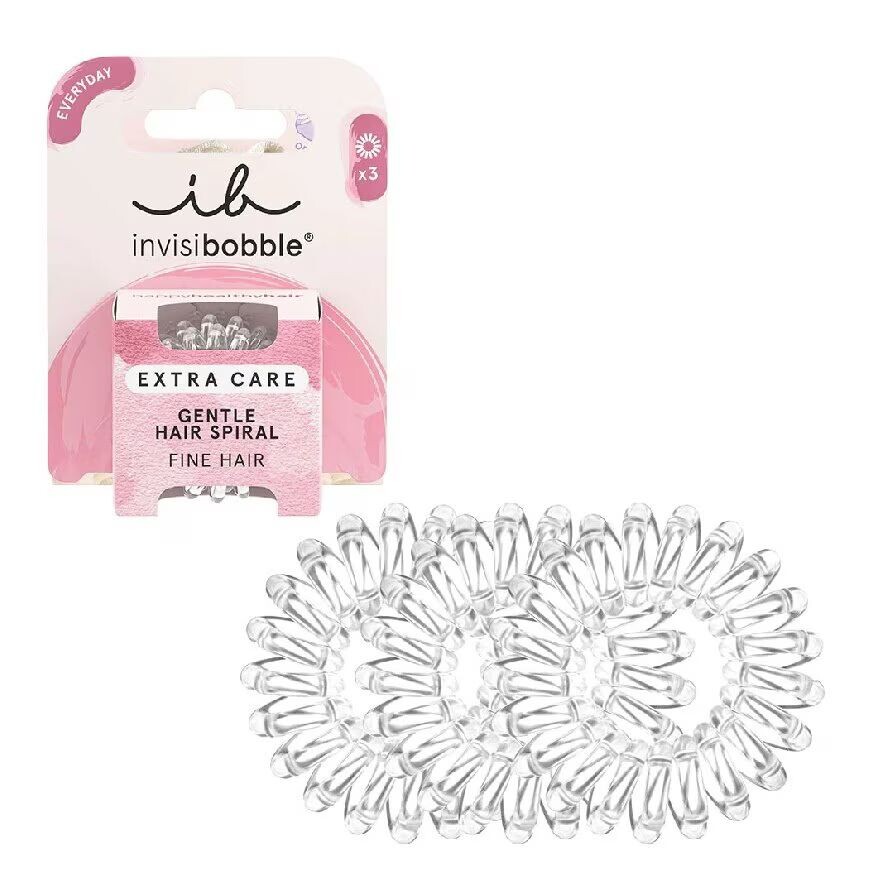 

Invisibobble Extra Care Crystal Clear 3 шт, Crystal Clear