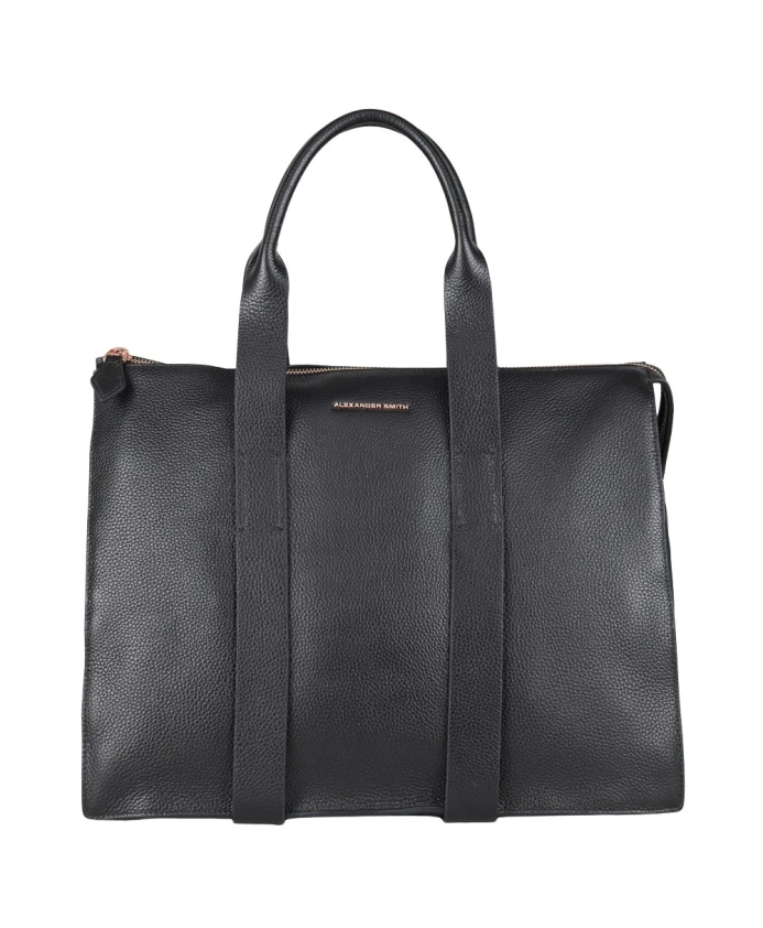 

Большая сумка Jane с плечевым ремнем из черной зернистой кожи. Alexander Smith, черный