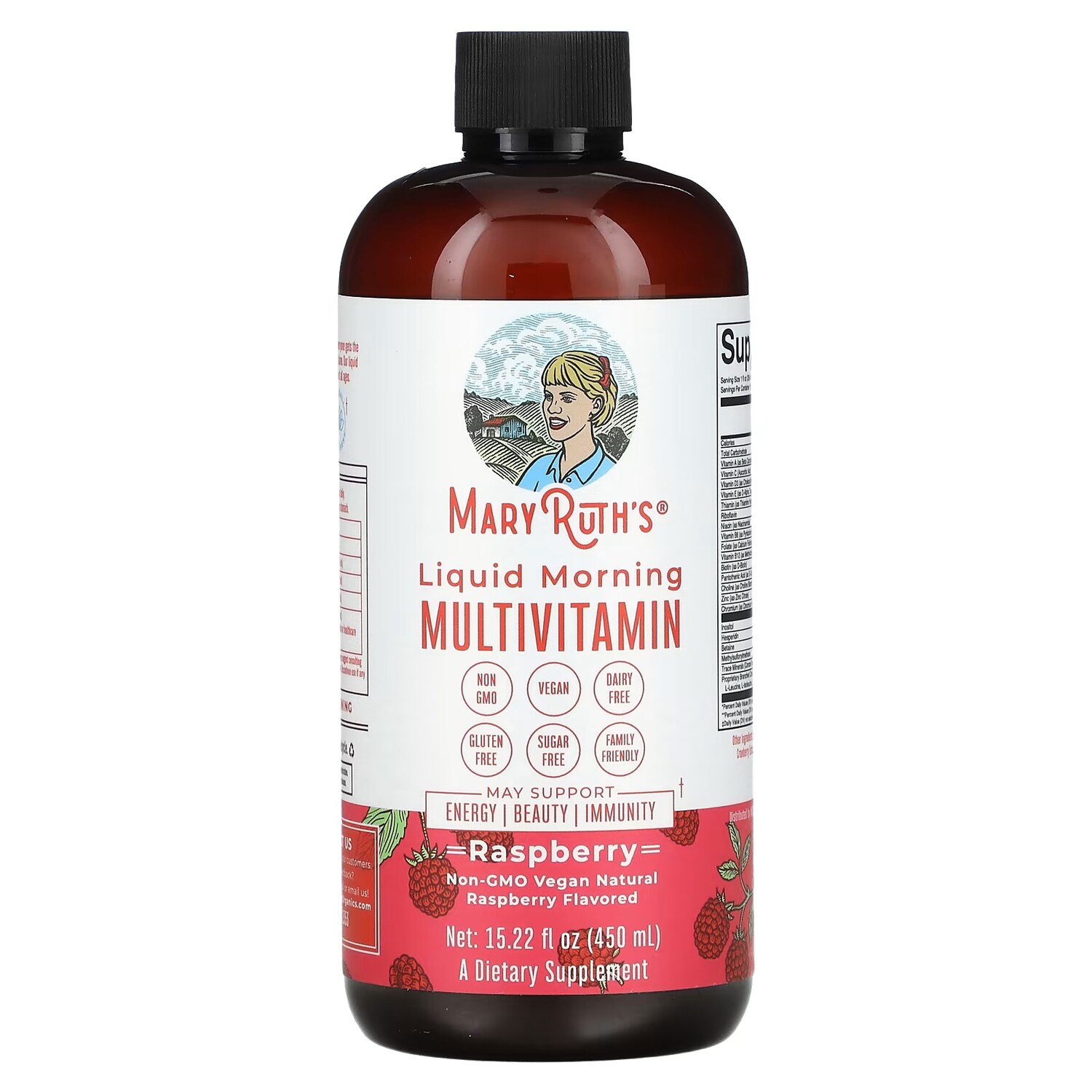 

Мультивитамины MaryRuth's Liquid Morning с малиной, 15,22 жидких унций (450 мл)